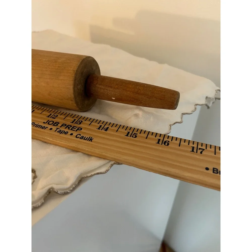 Vintage Wooden Rolling Pin 17 Inch Solid Wood Farmhouse Kitchen Baking Tool